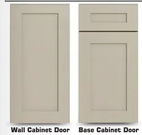 Sandy Mirage Shaker cabinet door style, Cashmere