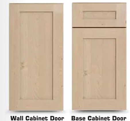 Unfinished Birch Shaker cabinet door style, Unfinished Birch